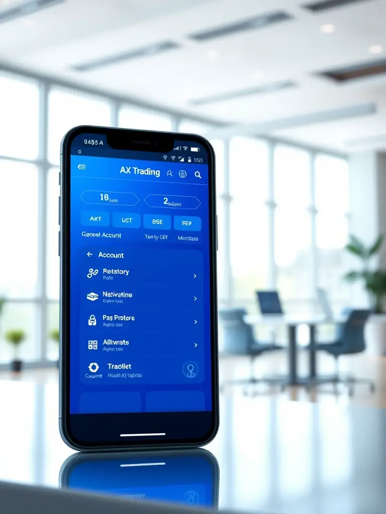 A user-friendly interface of the AX Trading platform on a mobile device, representing the Standard Account's accessibility.