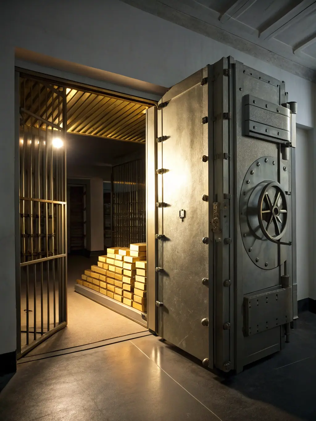 A secure vault with gold bars inside, symbolizing the security and premium features of the VIP Account.